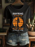 Assuming Im Just An Old Lady T-Shirt Witch Halloween Clothing Gift For Witchy Women - Merchluma
