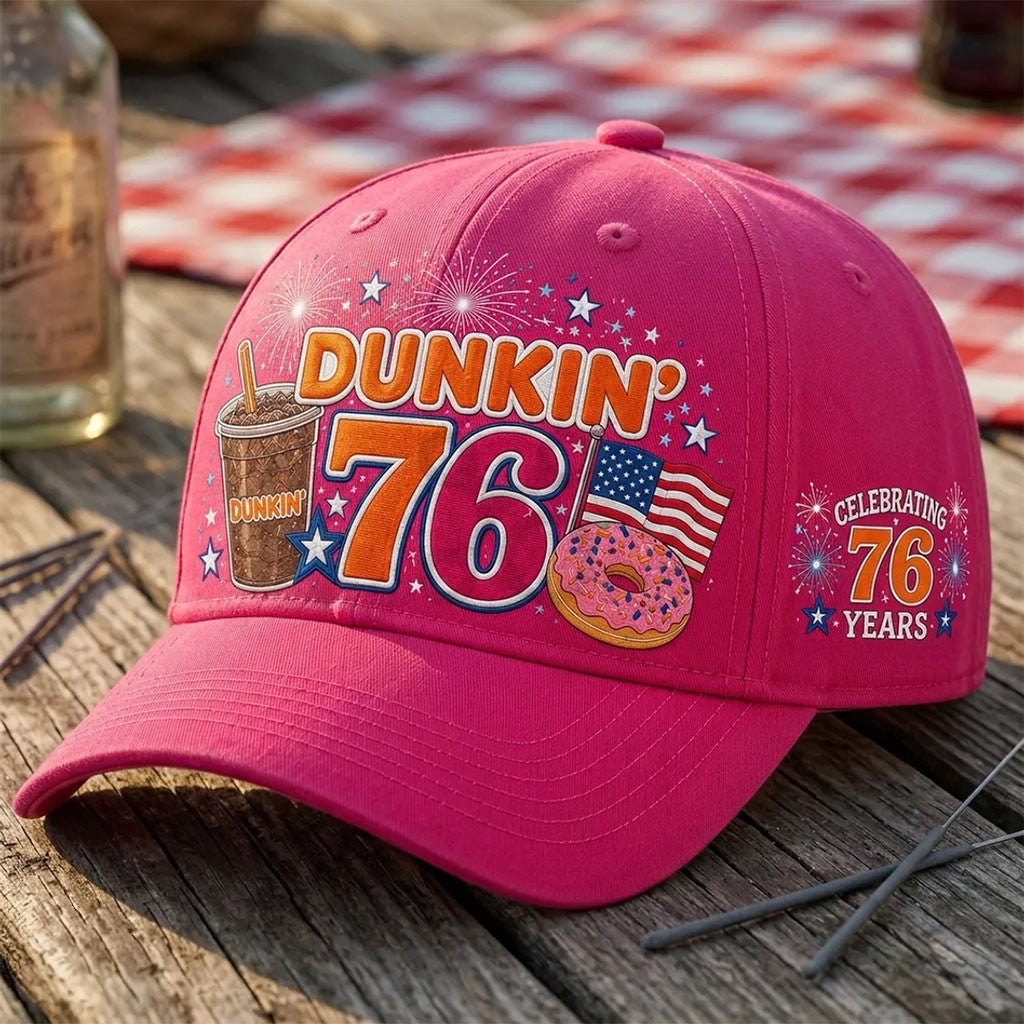 Dunkin Donuts 76th Anniversary Pink Hat Dunkin Donuts Merch Best Gift For Sisters - Merchluma