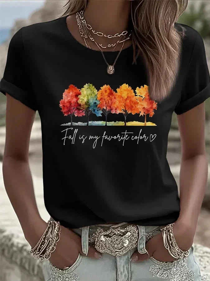Autumn Fall Is My Favorite Color T-Shirt Autumn Tree Fall Shirt Present - Merchluma