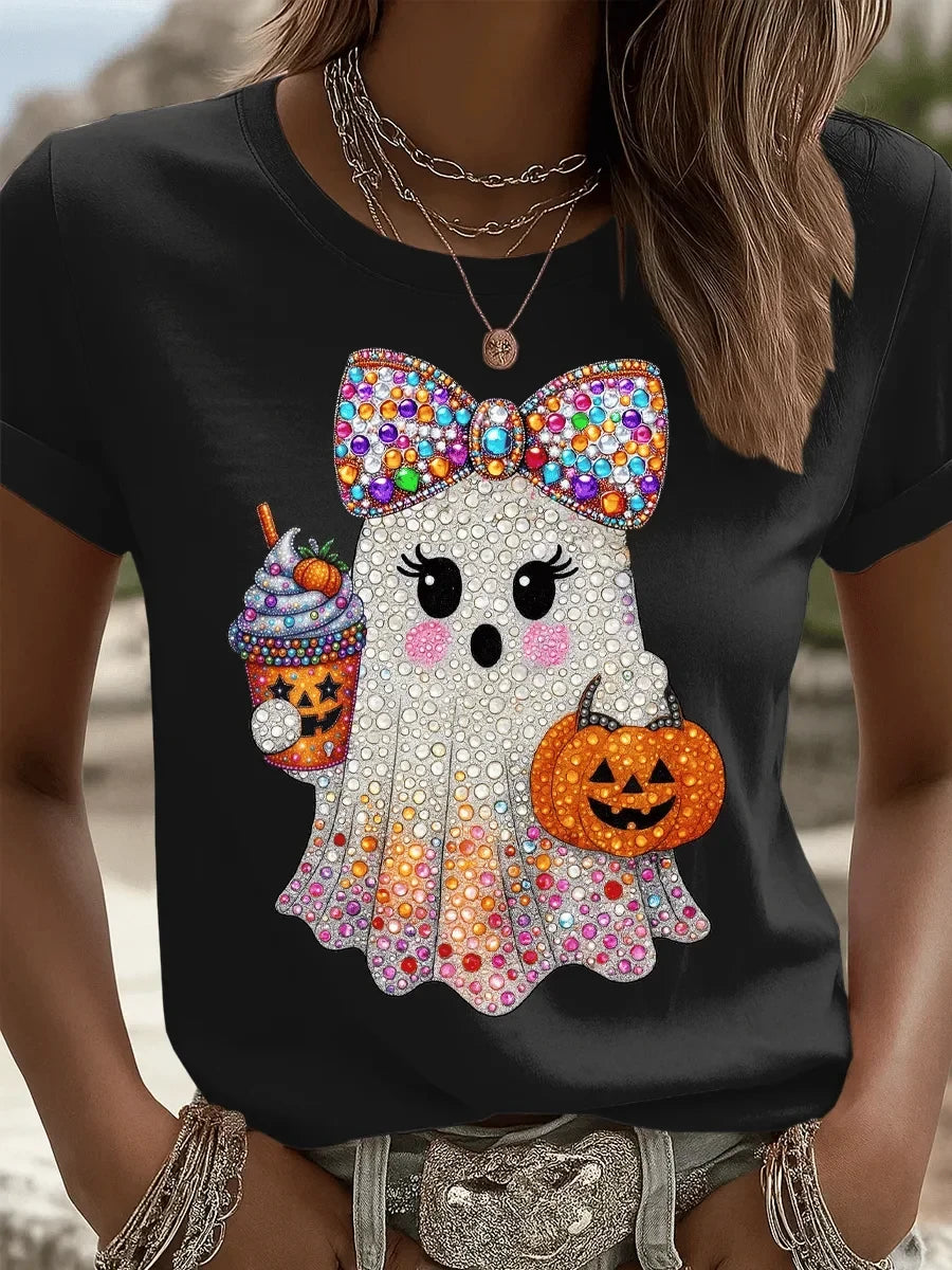 Cute Ghost Halloween T-Shirt Halloween Merch Gift For Mystery Fans - Merchluma