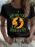 Halloween Why Yes I Can Drive A Stick T-Shirt Halloween Shirt Gifts For Fans - Merchluma