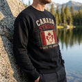 Canada Strong Maple Leaf Paw Black Sweatshirt Save The Animals Crewneck Gift For Canadian - Merchluma