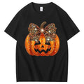 Pumpkin Leopard Bow Cute Halloween T-Shirt Halloween Merch Gift For Mystery Fans - Merchluma