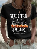 Womens Girls Trip Salem Time To Get Wicked Halloween T-Shirt Cute Halloween Tee Present For Her - Merchluma