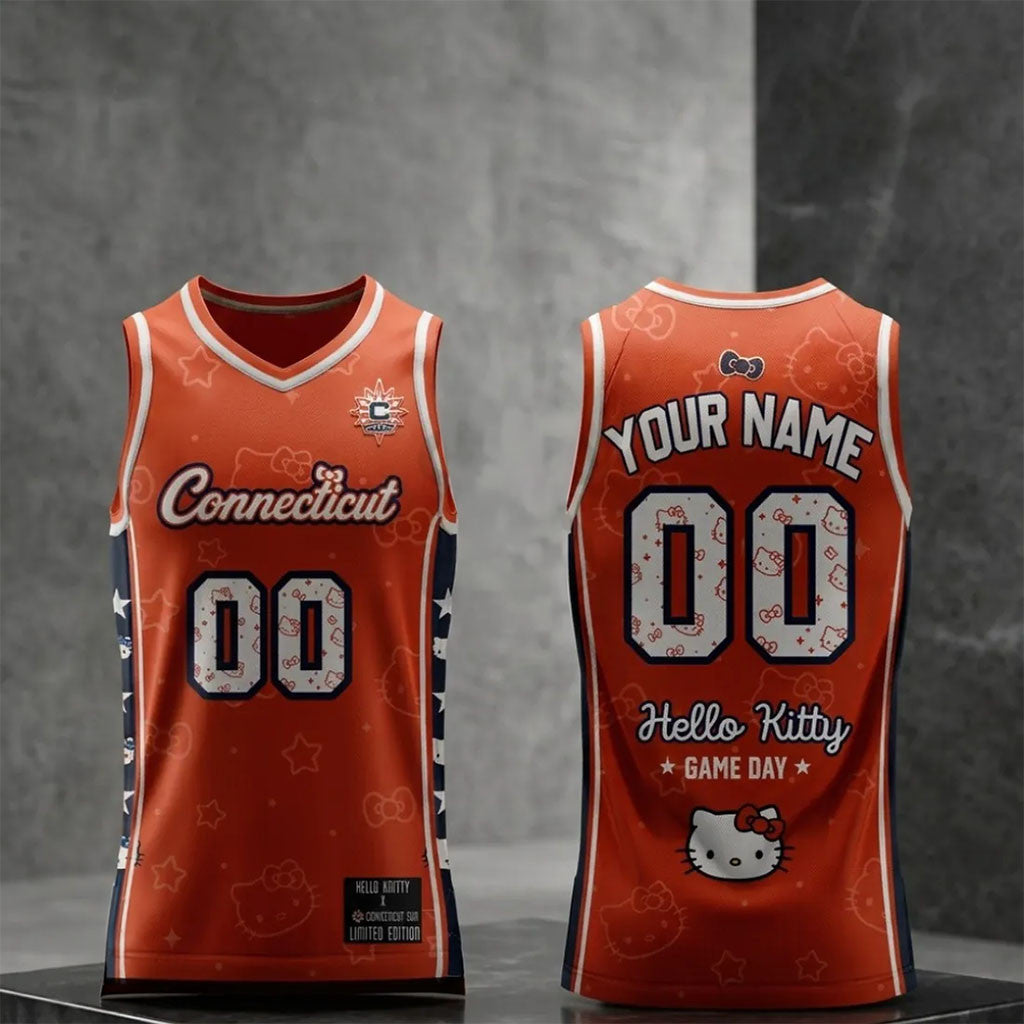 Personalized Hello Kitty X Connecticut Sun Orange Basketball Jersey Game Day Gift For Fans - Merchluma