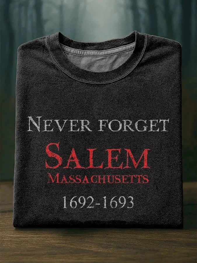 Never Forget Salem 1692 Witch Trials T-Shirt Witch Merch Vintage Ghost Story Gift - Merchluma