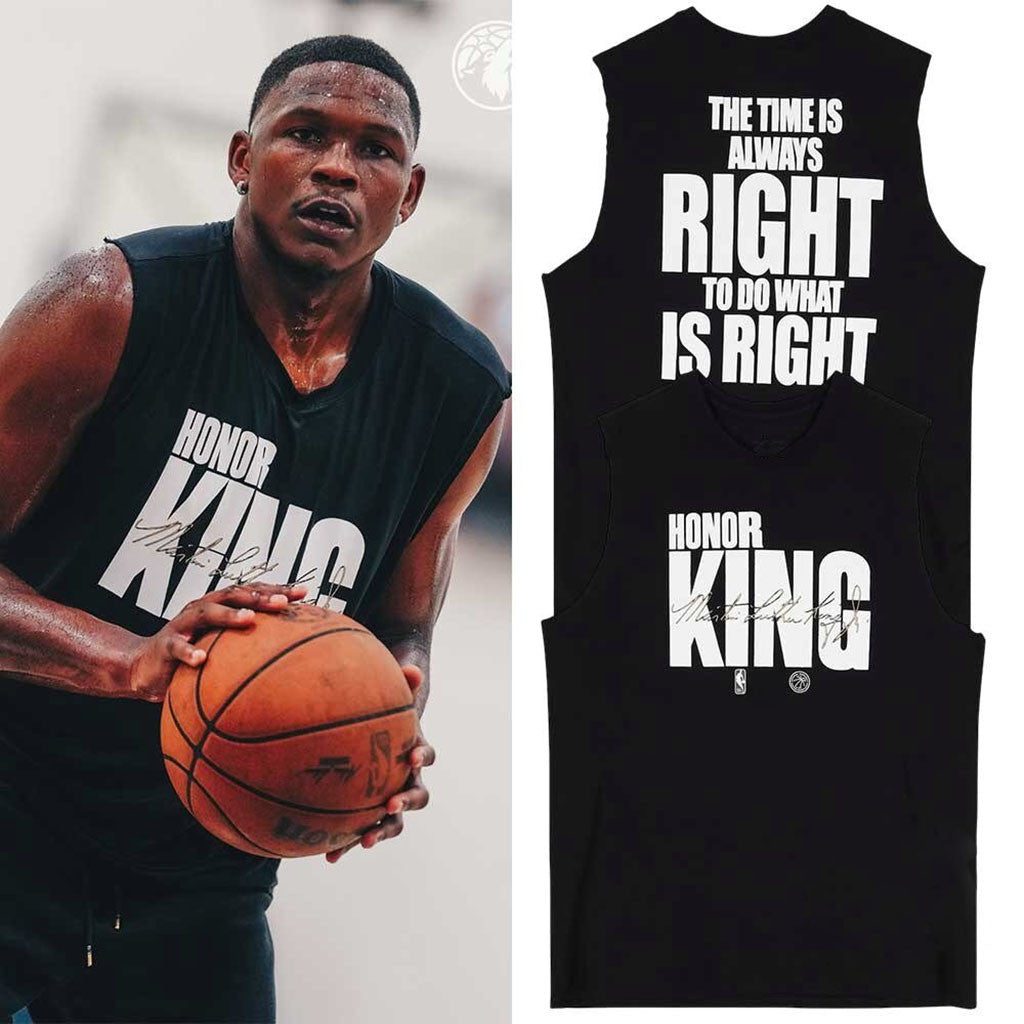 Anthony Edwards Honor The King Mlk Quote Black Tank Top Gifts For Basketball Lover - Merchluma
