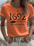 1692 They Missed One T-Shirt Salem Witch Trial Women's Tee Halloween Gifts Ideas - Merchluma