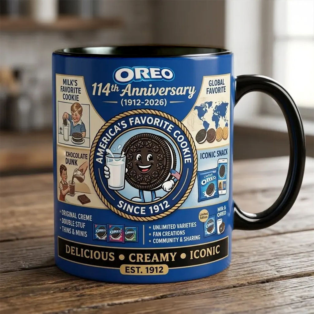Oreo 114th Anniversary 1912 2026 Commemorative Mug America's Favorite Cookie Coffee Cup Gifts - Merchluma