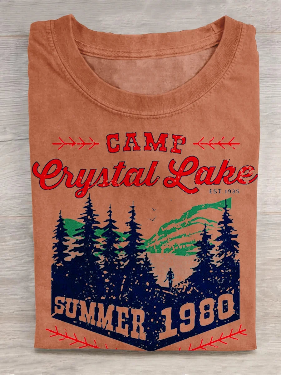 Camp Crystal Lake Est 1935 T-Shirt Summer 1980 Merch Gift For Movie Lovers - Merchluma