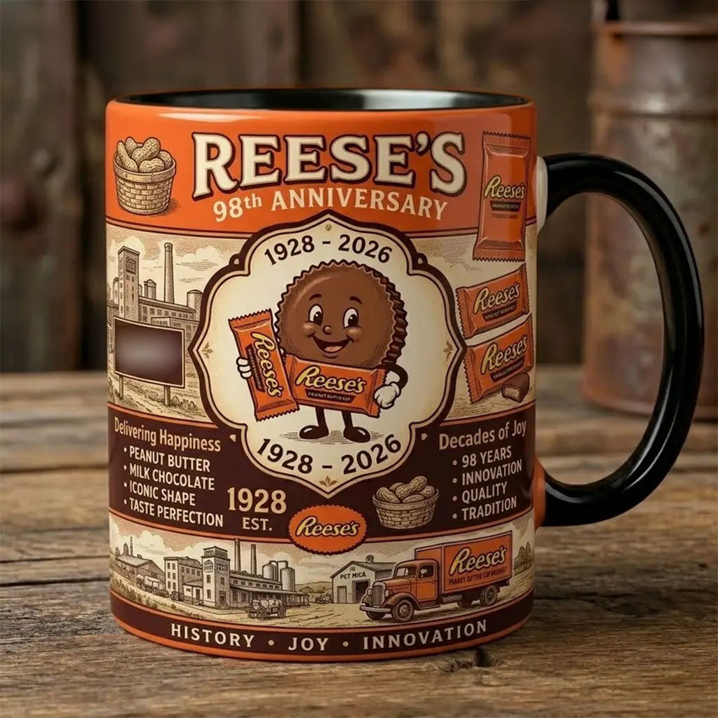 Reese's 98th Anniversary 1928 2026 Commemorative Mug Peanut Butter Cup Coffee Cup Best Gifts - Merchluma
