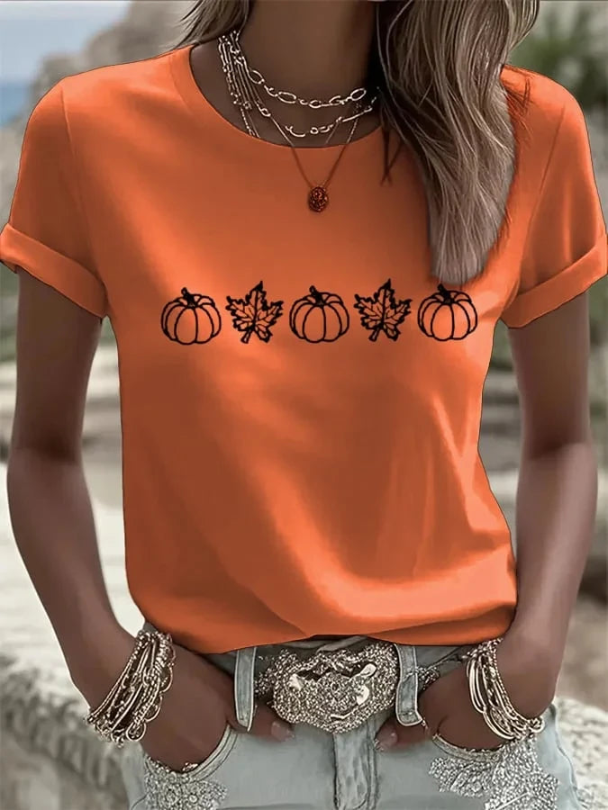 Five Mini Pumpkins Autumn Halloween T-Shirt Halloween Merch Fan Gift - Merchluma