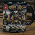 US Marines Corps Devil Dog Semper Fidelis Coffee Mug USMC Merch Best Gift For Veteran Dad - Merchluma