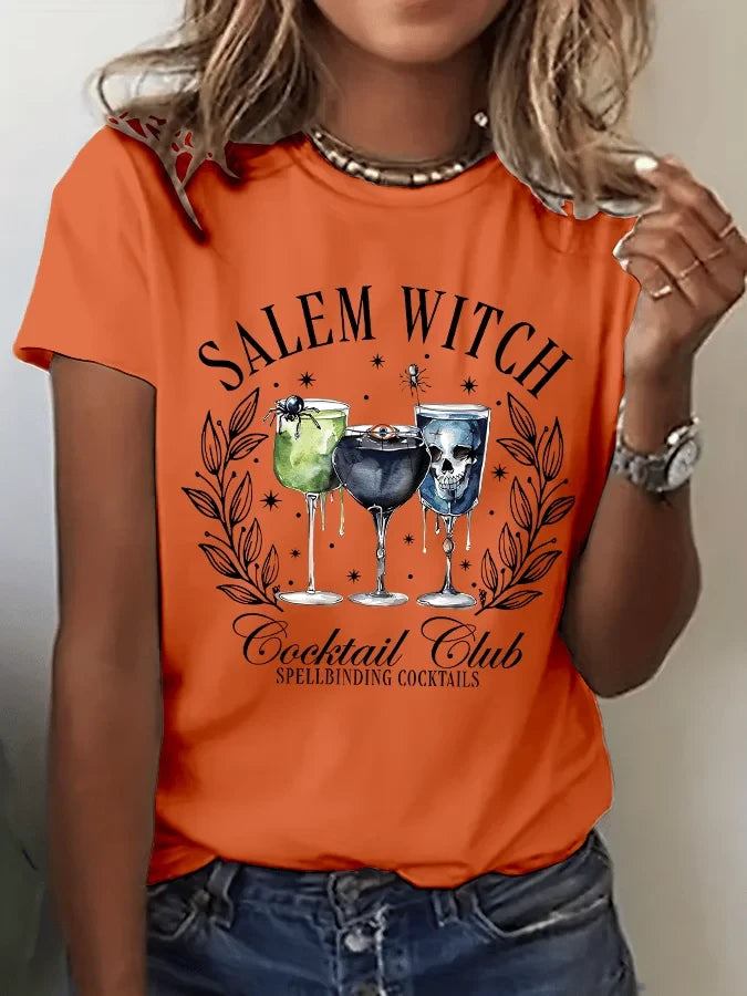 Halloween Salem Witch Cocktail Club T-Shirt Spellbinding Cocktails Shirt Birthday Gift - Merchluma
