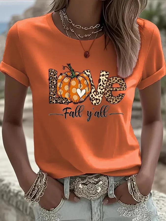 Its Fall Yall T-Shirt Leopard Pumpkin Fall Yall Shirt Unique Gift Ideas - Merchluma