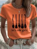 Lets Ride Girls T-Shirt Halloween Witch Shirt Funny Gifts For Fans - Merchluma