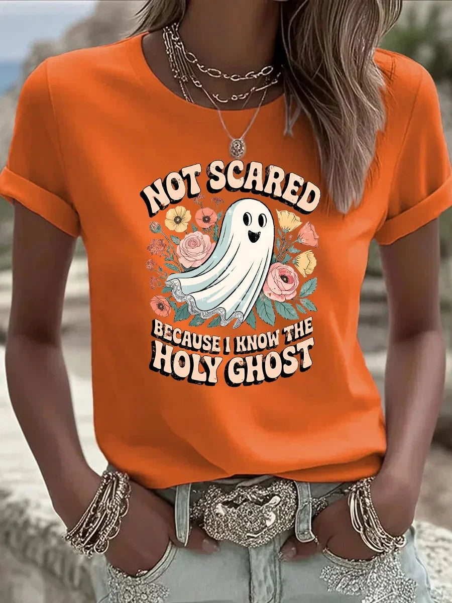Not Scared Because I Know The Holy Ghost T-Shirt Halloween Merch Gift For Christian Fans - Merchluma