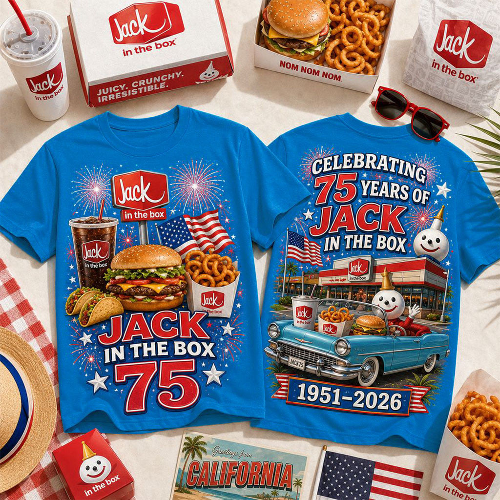 Jack In The Box 75 Years Celebration 2026 Shirt Fast Food Lover Apparel Gift For Son - Merchluma