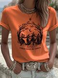 Vintage Girls Will Be Girls Witch T-Shirt Witch Merch Cute Magic Lovers Gift - Merchluma