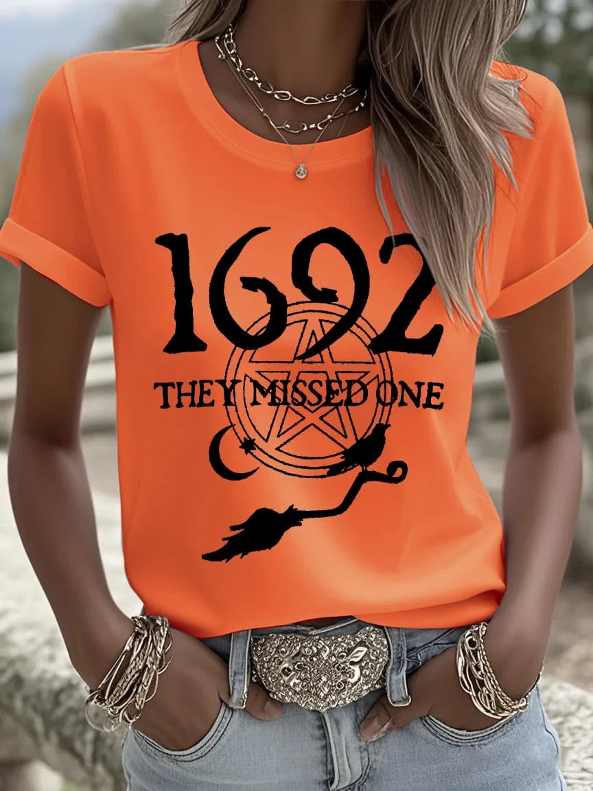 Womens 1692 They Missed One T-Shirt Cute Halloween Shirts Unique Gift - Merchluma