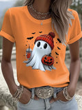 Womens Halloween Ghost T-Shirt Funniest Halloween Shirts Unique Gifts For Her - Merchluma