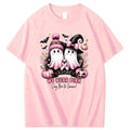 In October We Wear Pink Say Boo To Cancer T-Shirt Breast Cancer Awareness Tee Halloween Gifts - Merchluma