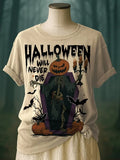 Halloween Will Never Die Pumpkin T-Shirt Halloween Merch Vintage Ghost Story Gift - Merchluma
