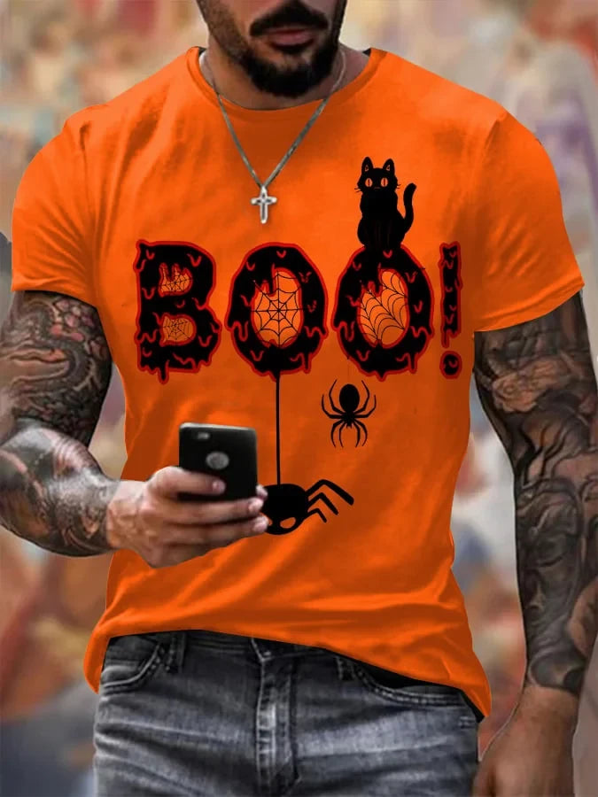 Boo Halloween Spider T-Shirt Black Cat Funny Shirt Meaningful Gifts - Merchluma