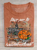 Take Me To Halloweentown Pumpkin T-Shirt Halloween Merch Classic October Holiday Gift - Merchluma