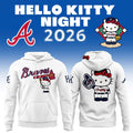 Atlanta Braves 2026 Hello Kitty Night Hoodie White Atlanta Braves Merch Gift For Baseball Fans - Merchluma