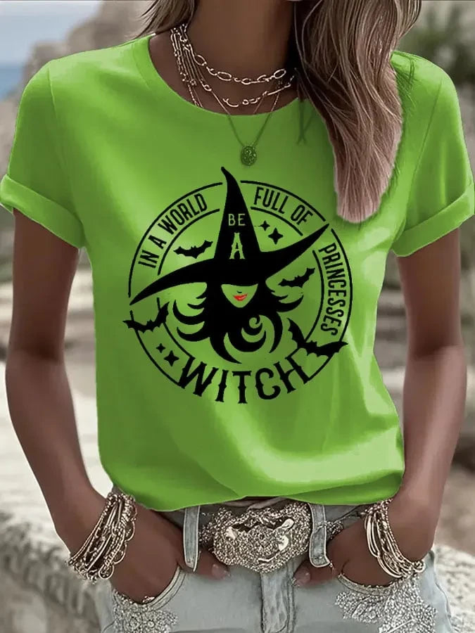 Halloween Witch In A World Full Of Princesses Be A Witch T-Shirt Halloween Tees Present - Merchluma