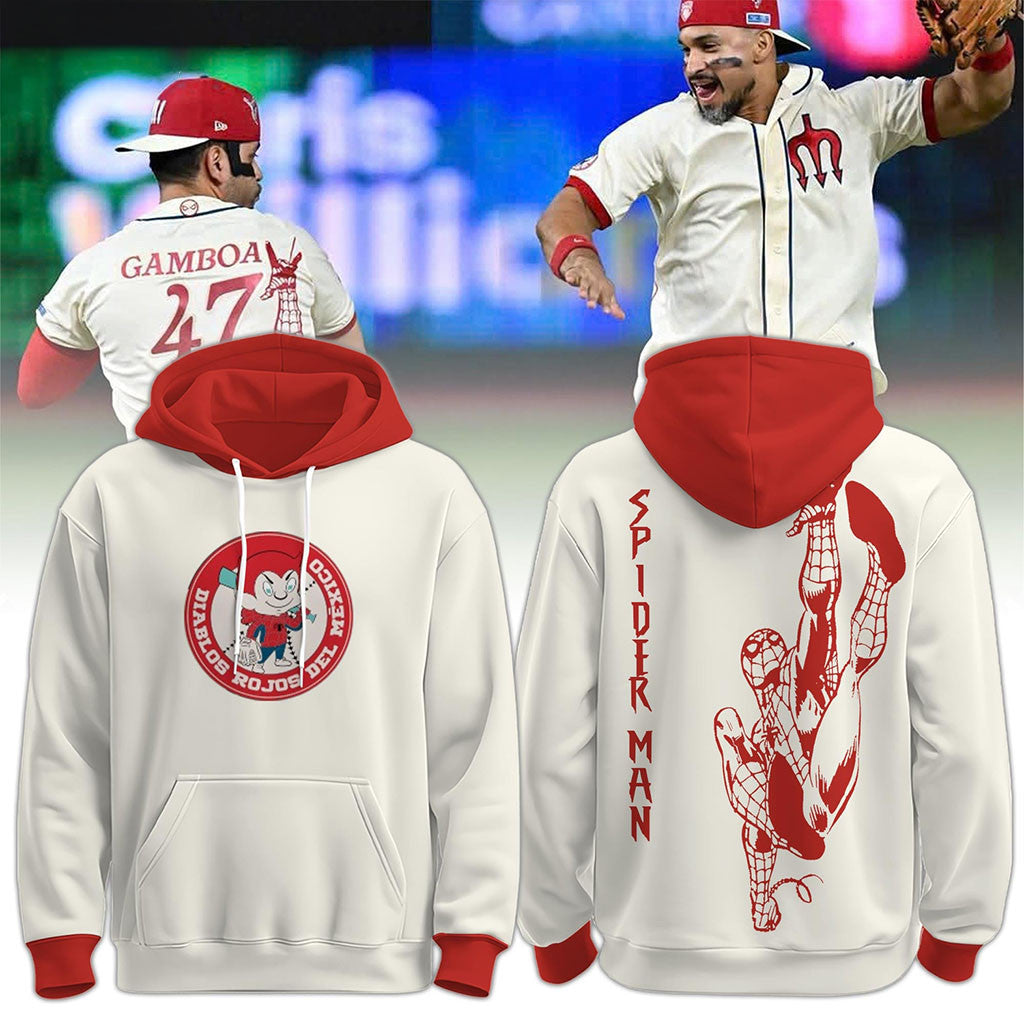 Diablos Rojos Del Mexico X Spider-Man 2026 Hoodie Diablos Rojos Merch Gift For Brothers - Merchluma