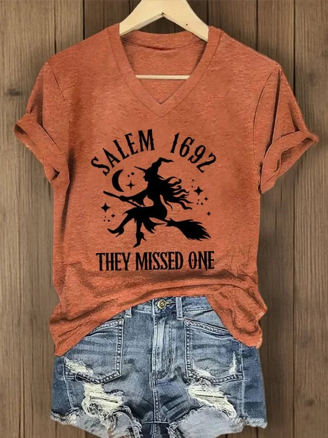 Women's Salem 1692 They Missed One T-Shirt Halloween Merch Gift Ideas - Merchluma