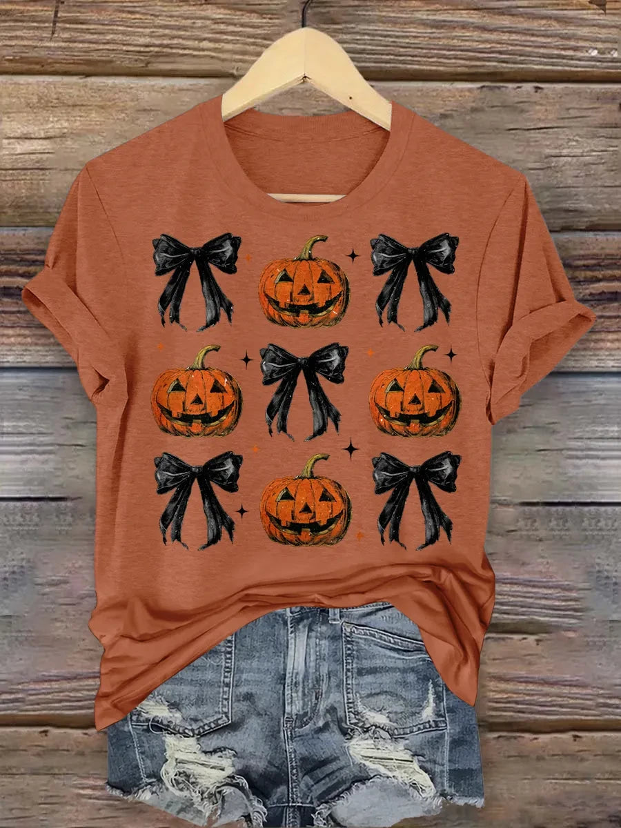 Youll Float Too T-Shirt Pumpkin Black Bows Shirt Vintage Ghost Story Gift - Merchluma