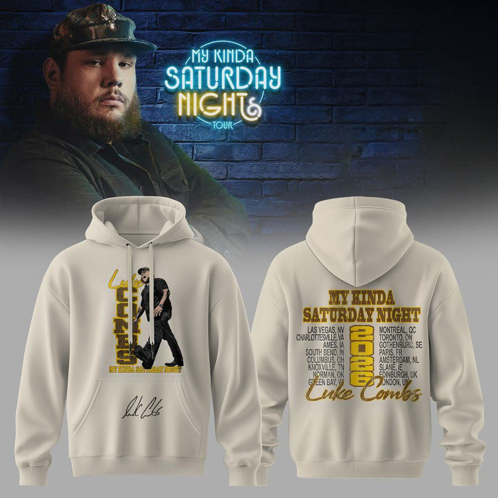 Luke Combs My Kinda Saturday Night Tour 2026 Hoodie Luke Combs Merch Singed Gift For Fans - Merchluma