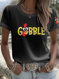 Womens Funny Thanksgiving Turkey T-Shirt Thanksgiving Merch Gift For Her Fans - Merchluma
