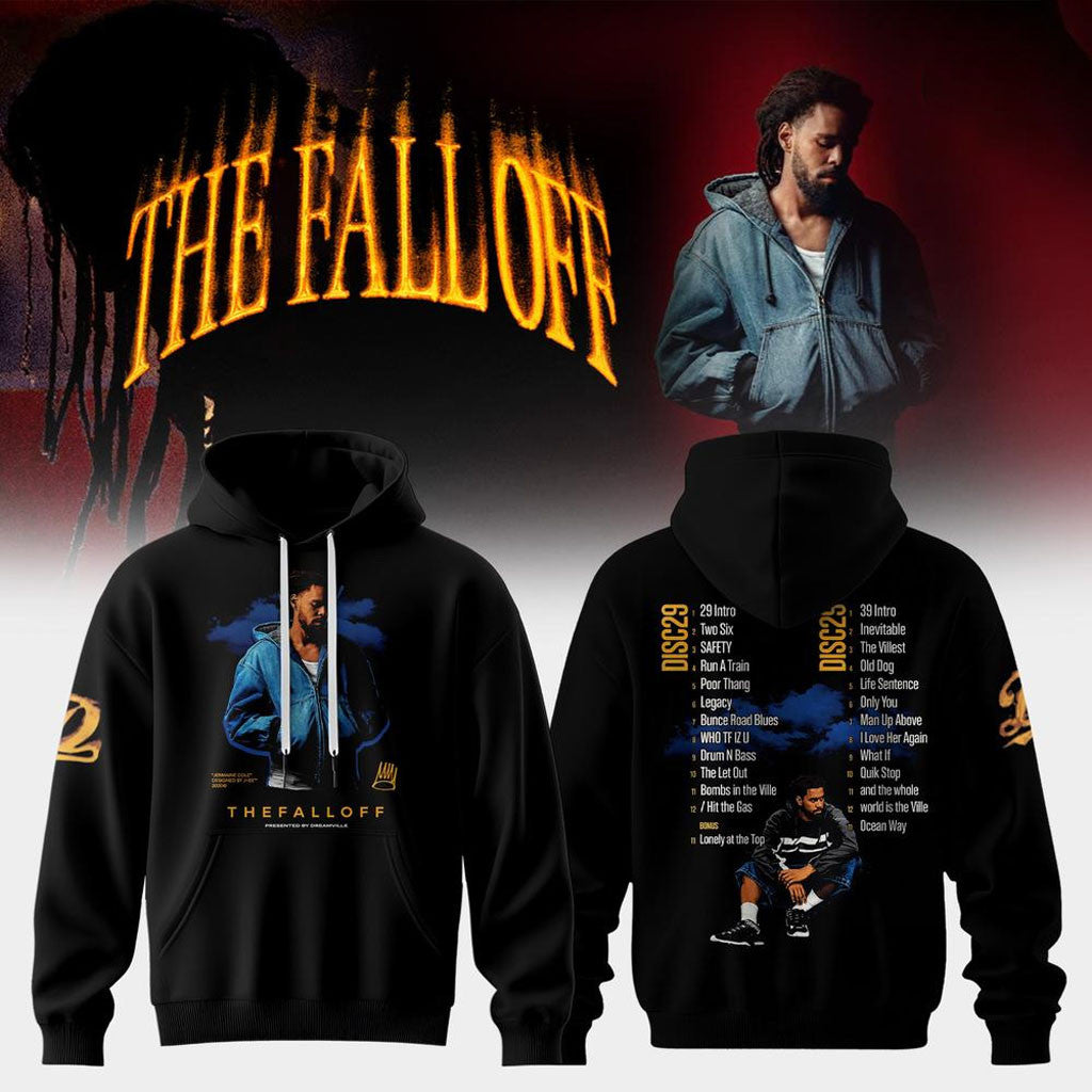J Cole The Fall-Off World Tour 2026 Hoodie J Cole Merch Black Present For Rapper Fans - Merchluma