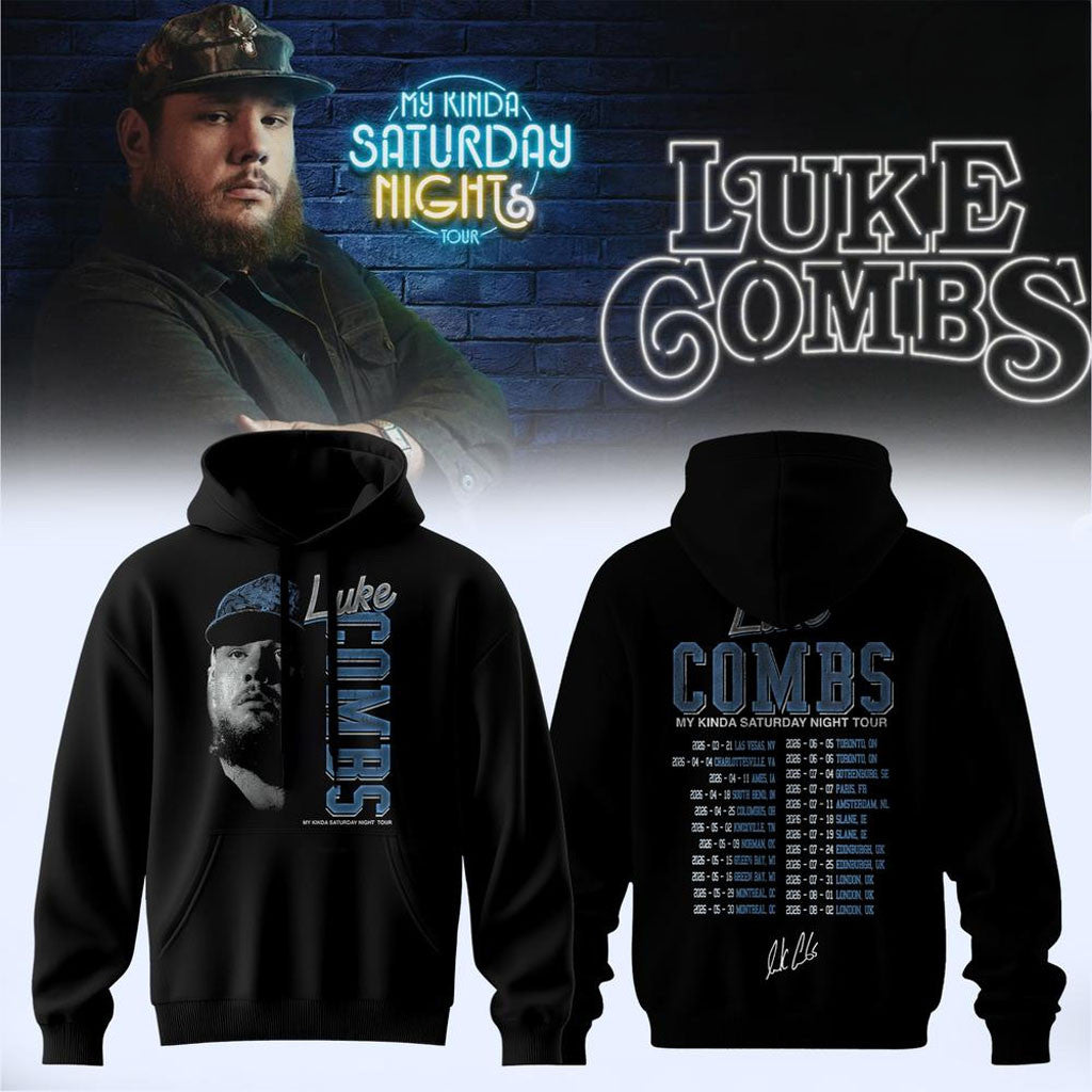 Luke Combs My Kinda Saturday Night Tour 2026 Signed Hoodie Luke Combs Merch Gift For Music Fans - Merchluma