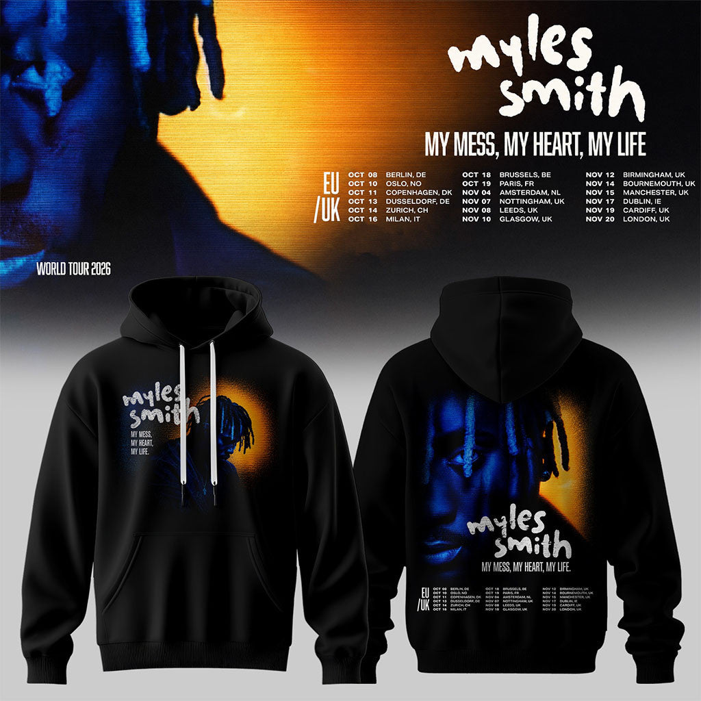 Myles Smith Merch My Mess My Heart My Life Tour 2026 Tour Dates Hoodie Concert Outfits For Fans - Merchluma