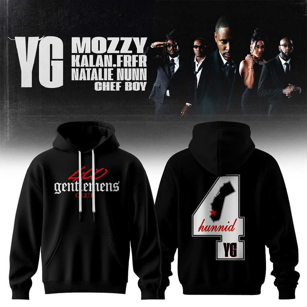 YG The Gentlemen's Club Tour 2026 Hoodie Black YG Merch Gift Ideas For Rapper Fans - Merchluma