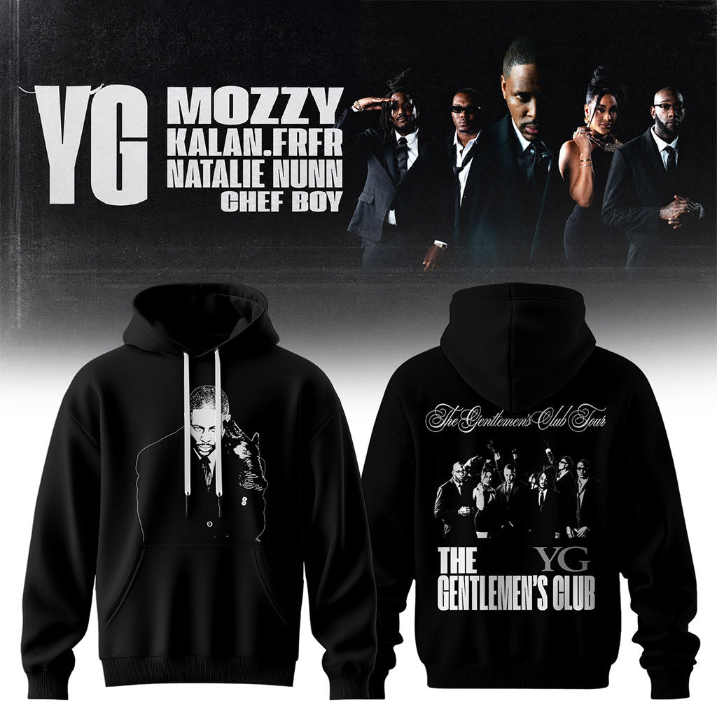 YG The Gentlemen's Club Tour 2026 Photo Hoodie Black YG Merch Hip Hop Lover Gifts - Merchluma