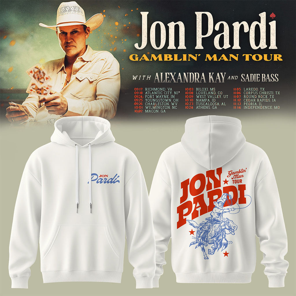 Jon Pardi Gamblin'Man Tour 2026 Hoodie Jon Pardi Merch Concert Outfits Country Fan Gifts - Merchluma