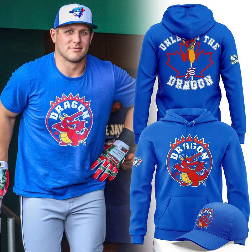 Toronto Blue Jays 2026 Unleash The Home Run Dragon Hoodie Blue Jays Merch Baseball Fan Gifts - Merchluma