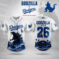 Los Angeles Dodgers X Godzilla Minus Zero Night 2026 Baseball Jersey Dodgers Merch Fan Gifts - Merchluma
