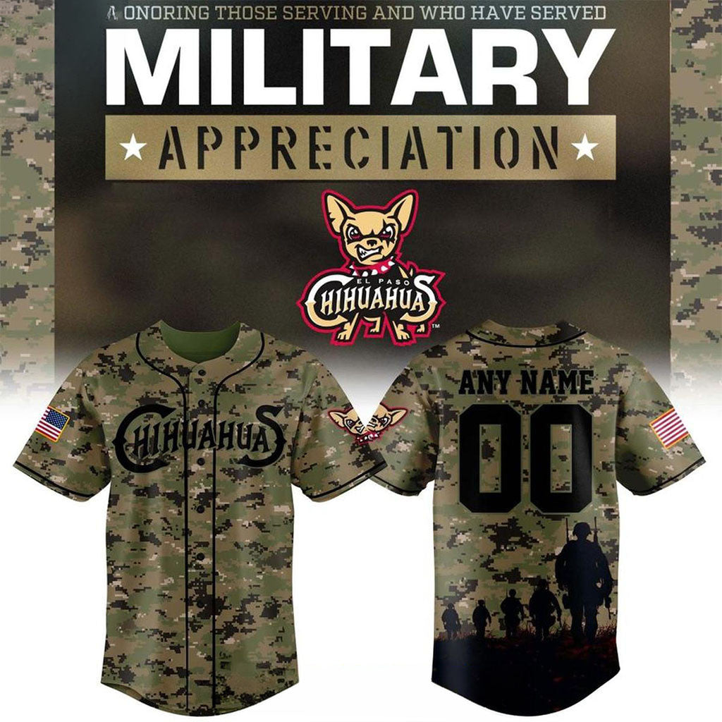 Custom El Paso Chihuahuas 2026 Military Appreciation Night Always Remember Jersey Fan Merch - Merchluma