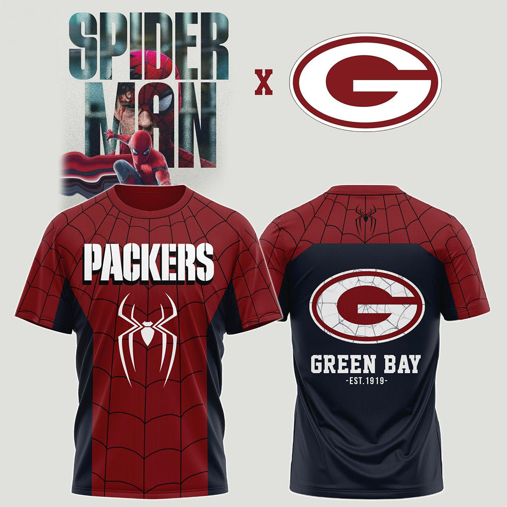 Green Bay Packers X Spider-Man Brand New Day 2026 T-Shirt Packers Merch Present For Brothers - Merchluma