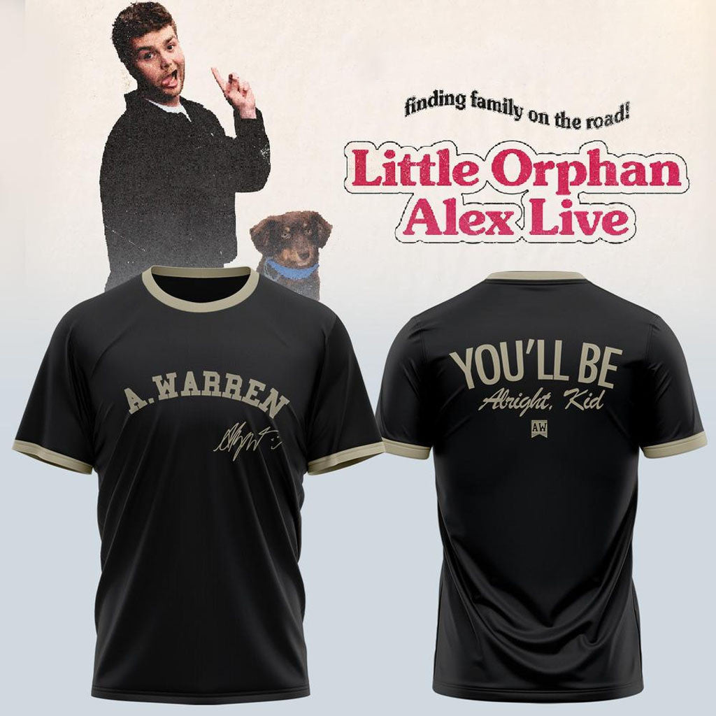 Alex Warren Merch Finding Family On The Road Tour 2026 Shirt You'll Be Alright Kid Tee Fan Gear - Merchluma