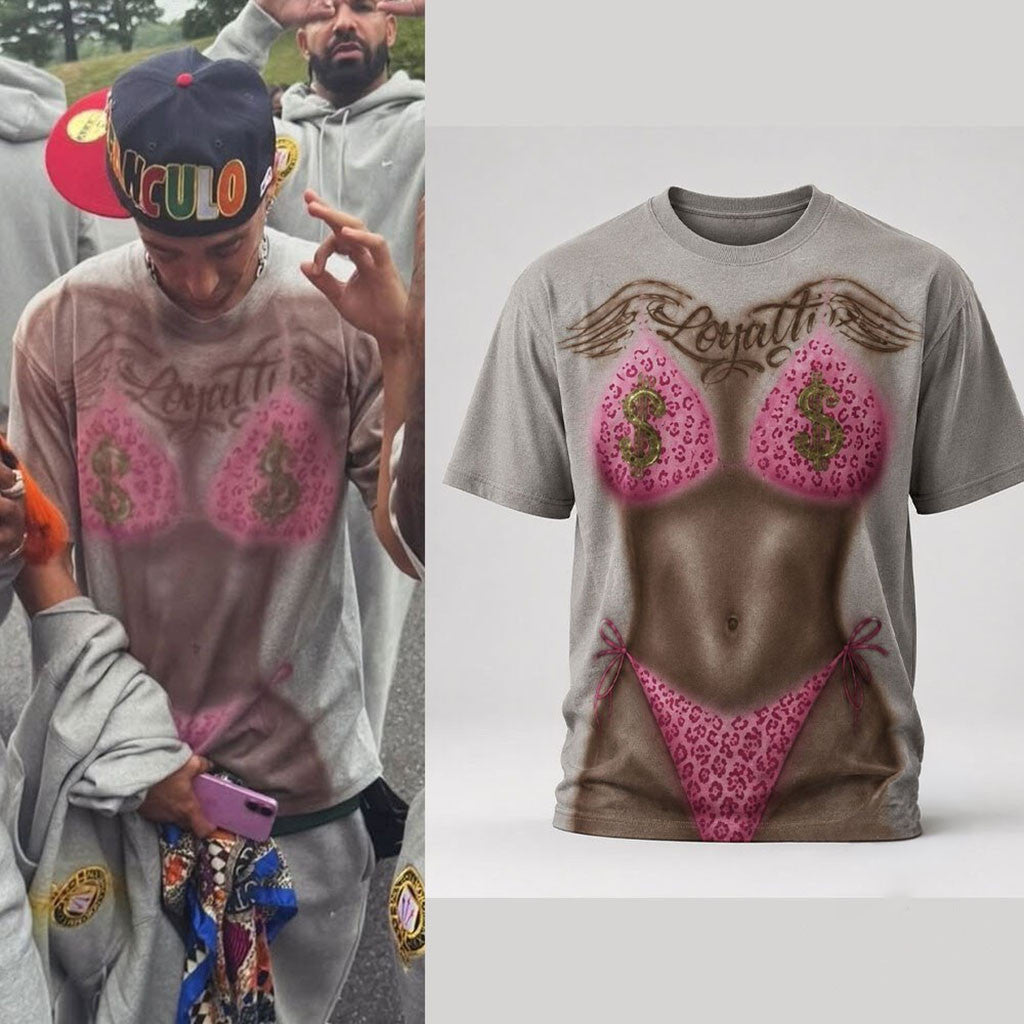 Central Cee At Nocta Manor Loyalty Pink Leopard Bikini Body Shirt Unique Gift For Brothers - Merchluma