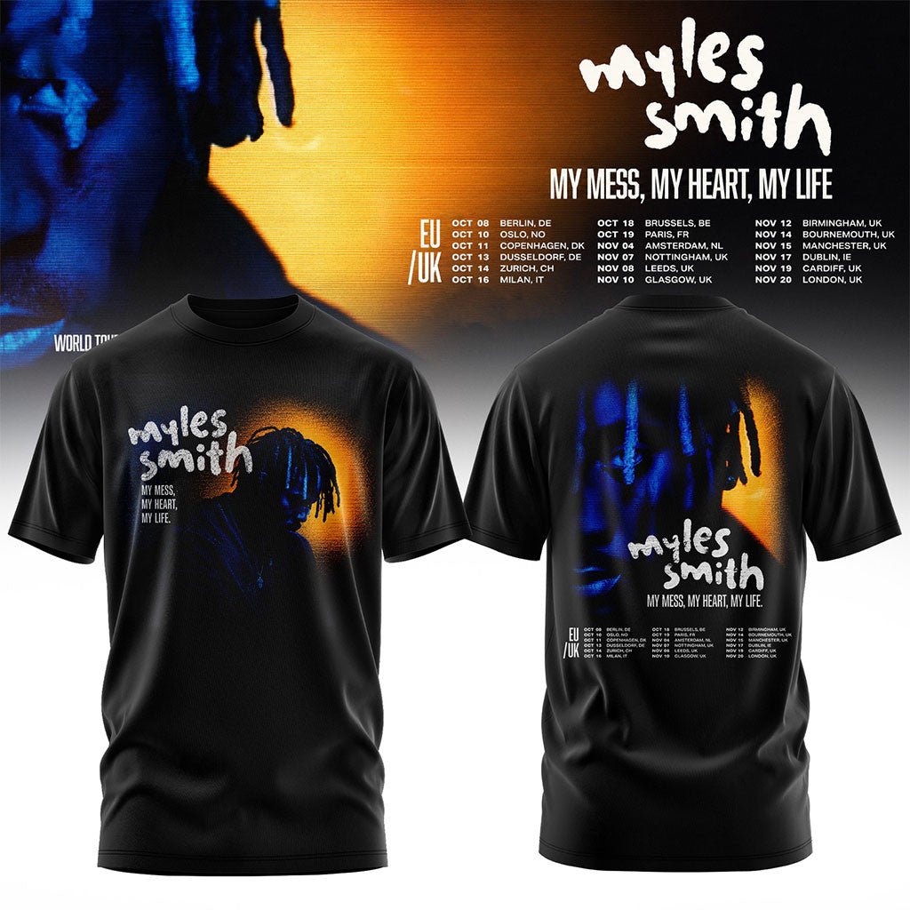 Myles Smith Merch My Mess My Heart My Life Tour 2026 Tour Dates T-Shirt Concert Outfits For Fan - Merchluma