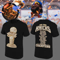 New York Knicks 2026 Champions T-Shirt Black Gold Trophy Shirt NY Knicks Merch Fan Gifts Ideas - Merchluma